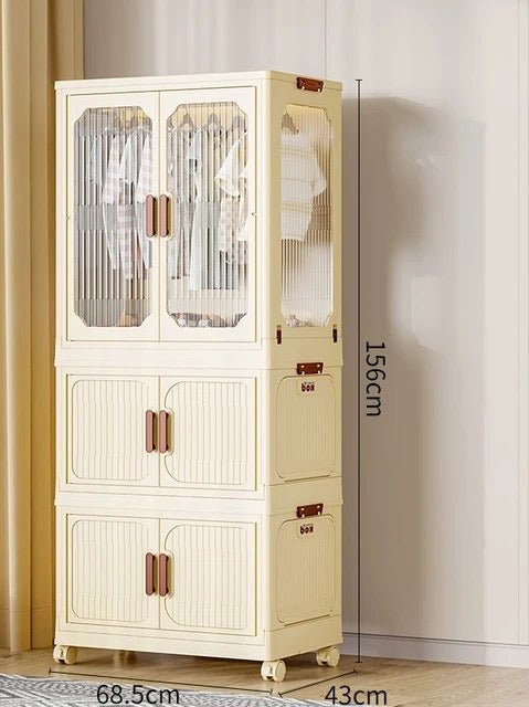 Stackable 3 Level plastic Portable Wardrobe/Closet - Enkaji Households