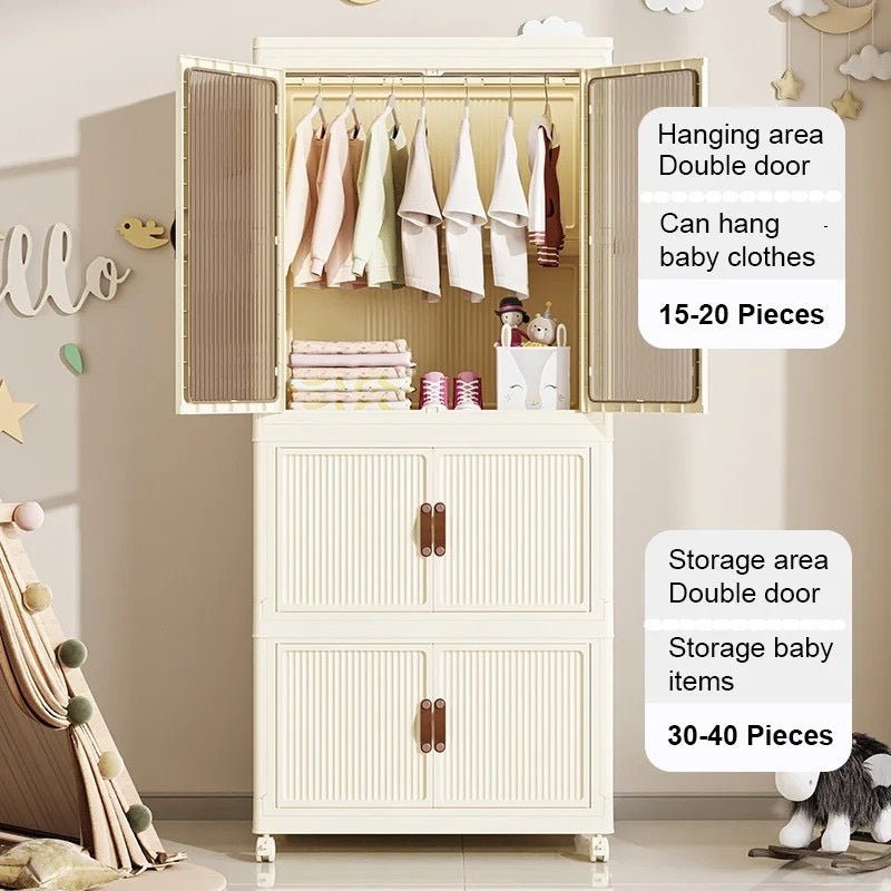 Stackable 3 Level plastic Portable Wardrobe/Closet - Enkaji Households