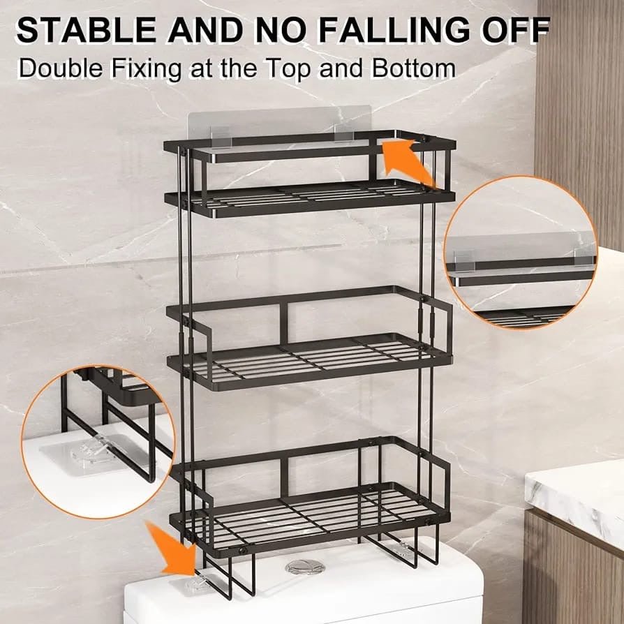 Tripple layer Over the toilet rack/shelf bathroom - Enkaji Households