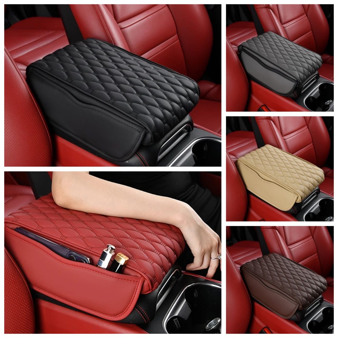 Universal Car Armrest Pad with Side Storage Organizer – Premium Comfort and Convenience - Enkaji Households