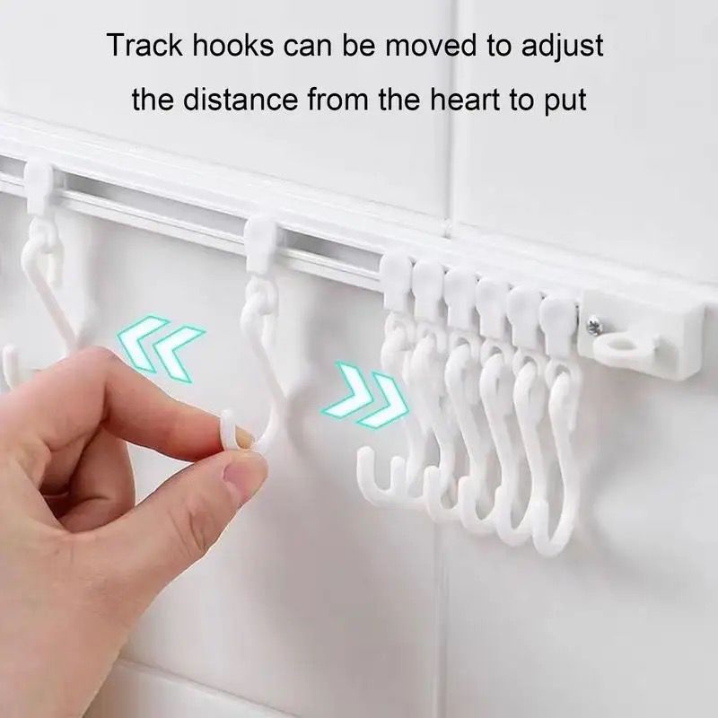 Wall Rail Sliding multipurpose hooks - Enkaji Households